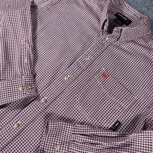 Ariat FR Work Shirt Mens XLT Wine Plaid Flame Resistant‎ Button Down 10015945